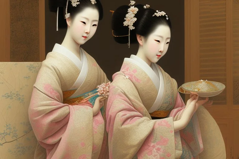 **Orientalism masterpiece of woman in geisha clothes interior is hyper detailed --ar 13:10 --v 5.1