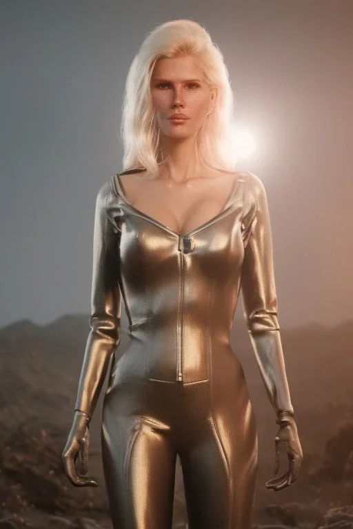 Ultra Realistic retro sci-fi movie scene, waist up view portrait, blonde woman, sweet young Claudia Schiffer face, perfect iris, glow eyes, makeup, weapon. Soldiers next to background, Retro sci-fi style, helmet, tight latex coat, fog, rain, soft color, highly detailed, unreal engine 5, ray tracing, RTX, lumen lighting, ultra detail, volumetric lighting, 3d, finely drawn, high definition, high resolution.