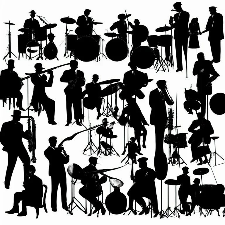 Jazz band, Features, Silhouettes, gestures