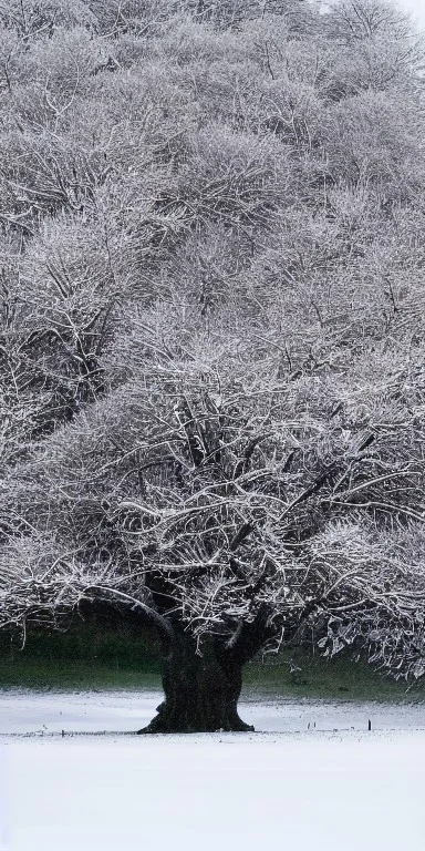 photograph of tree in the snow, landscape photography