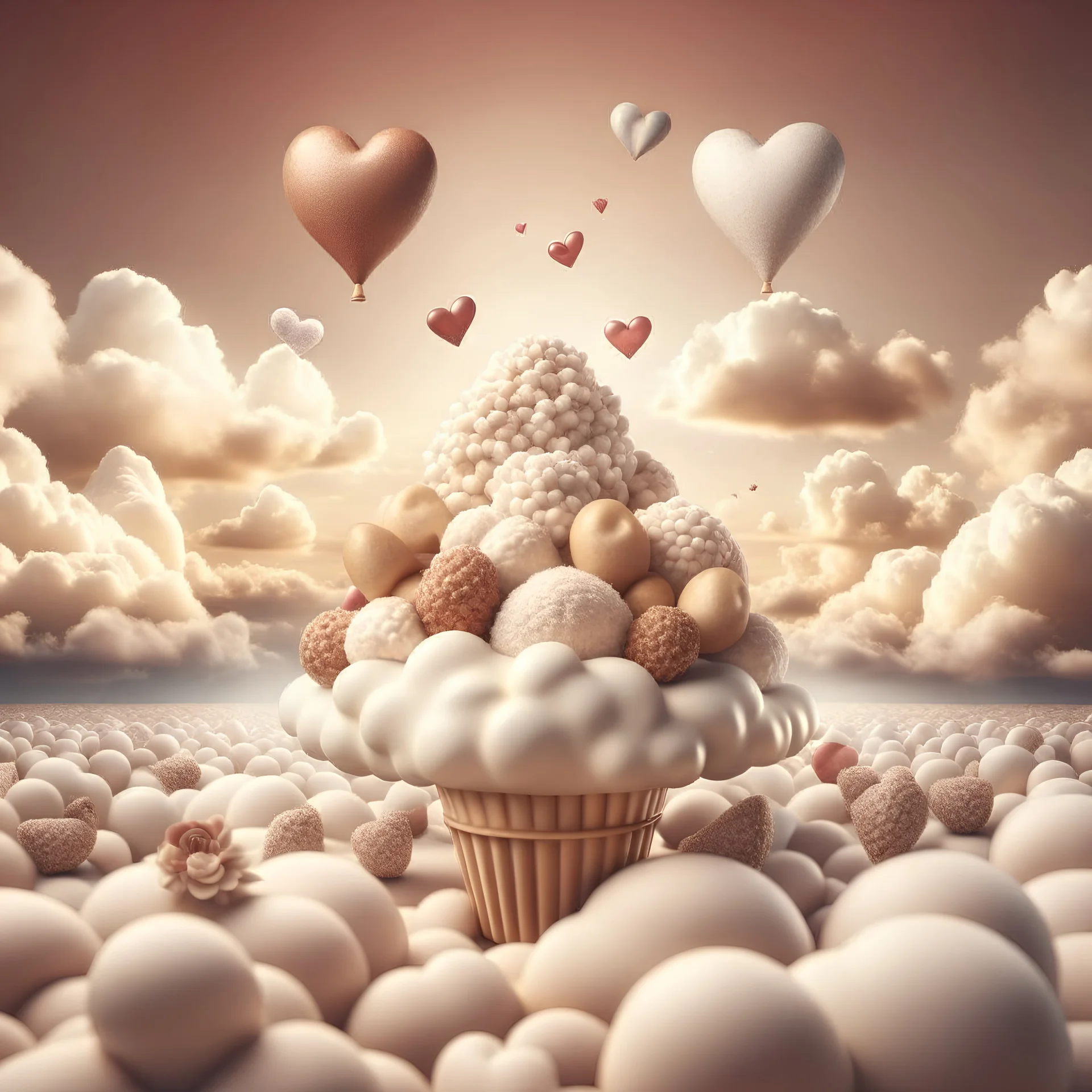 The clouds of love, with one ice cream