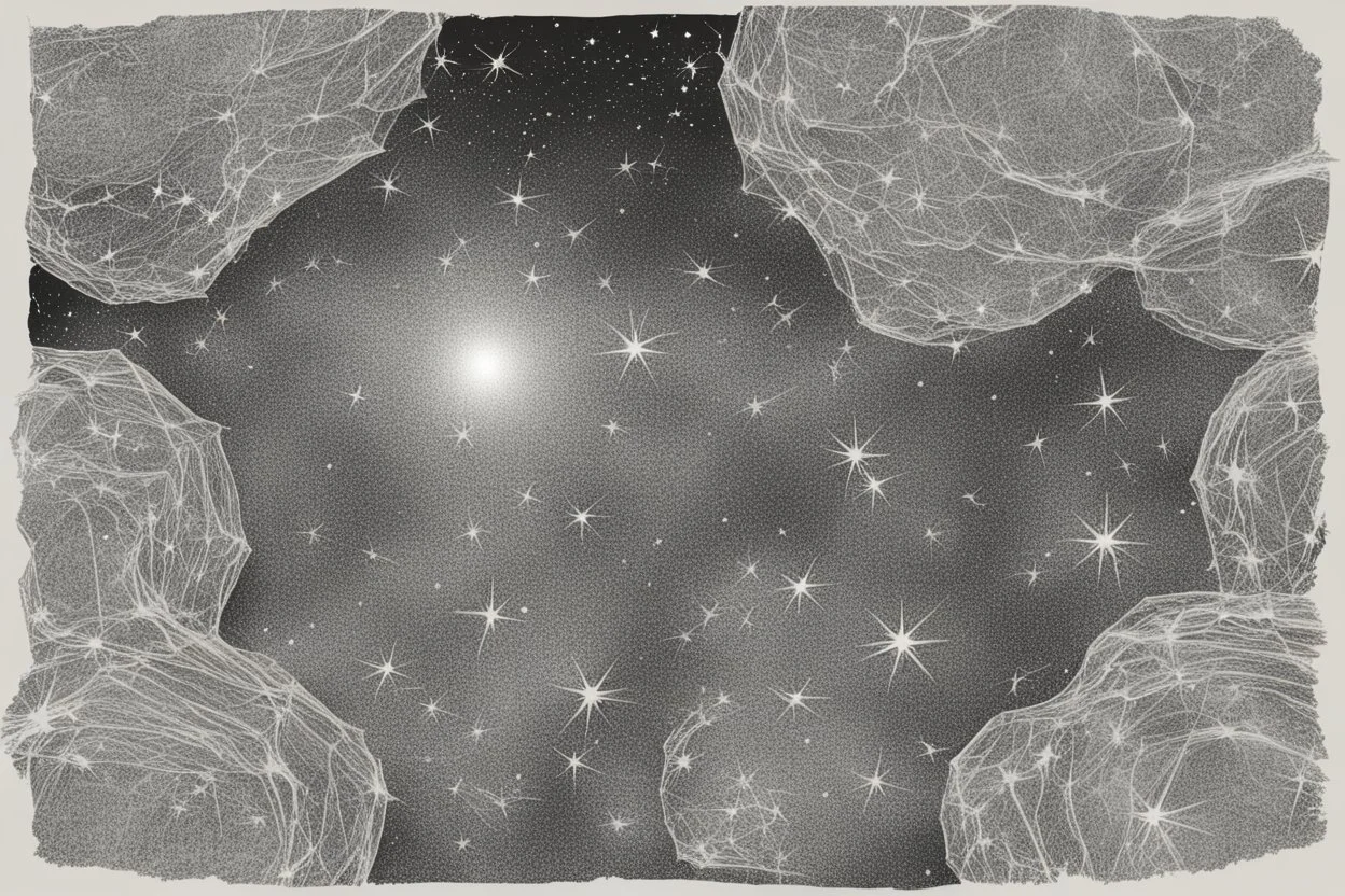 A drawing of stars in space