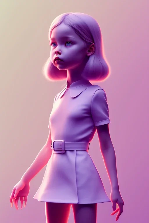 isometric clean art of super cute childlike pessent girl, soft lighting, soft pastel gradients, high definition, 3d icon clay render, blender 3d