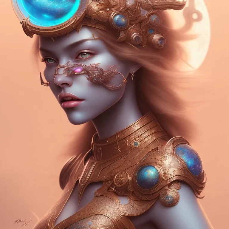 sango fantasy, fantasy magic, intricate, sharp focus, illustration, highly detailed, digital painting, concept art, matte, artgerm and paul lewin and kehinde wiley, masterpiece sexy lips Asian lady body Papu New Guina turquoise space lady space sun galaxy