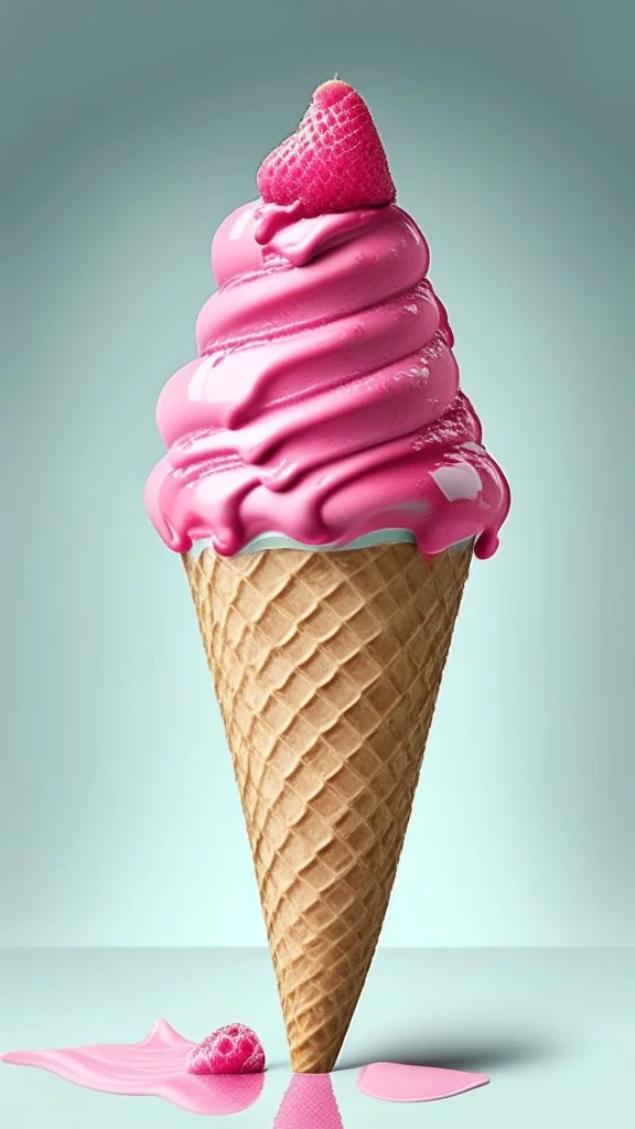 Raspberry Ice cream cone