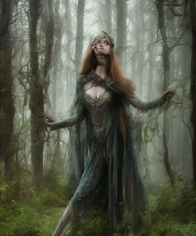 photographic quality mystical witches pagan goth monolith fires woods dark misty moody dancing flowing gowns beautiful young ultra detail