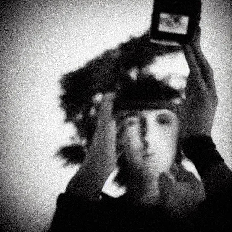 analogic self photography of a person in the style of Goya