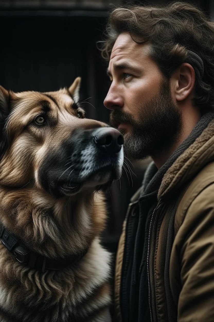 A combination of dog and man.