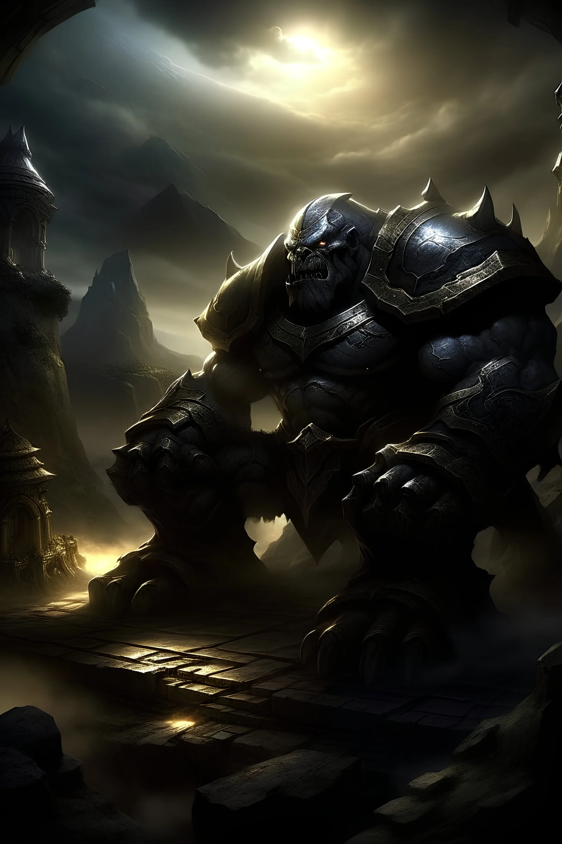 sion warrior , league of legends , arena , dark view