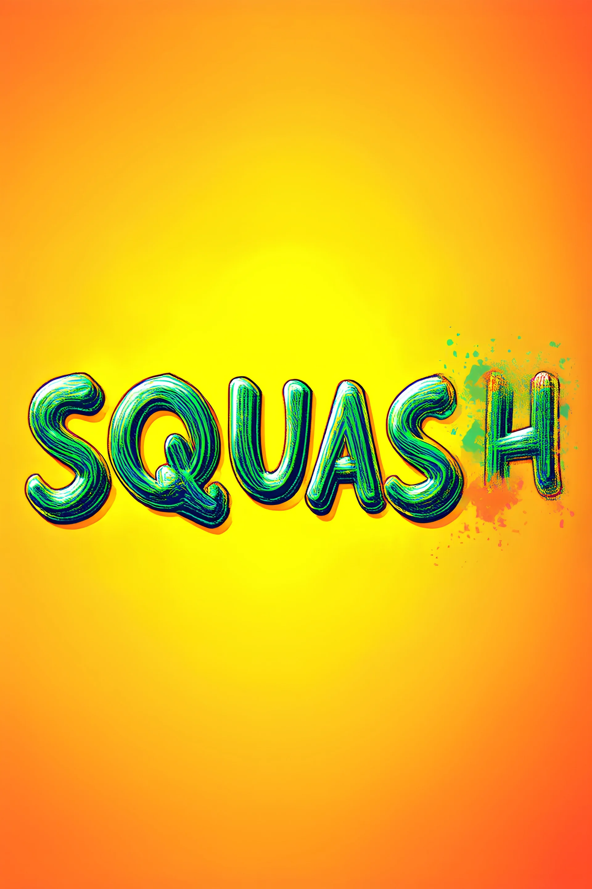 word squash , in typography style , gradient background