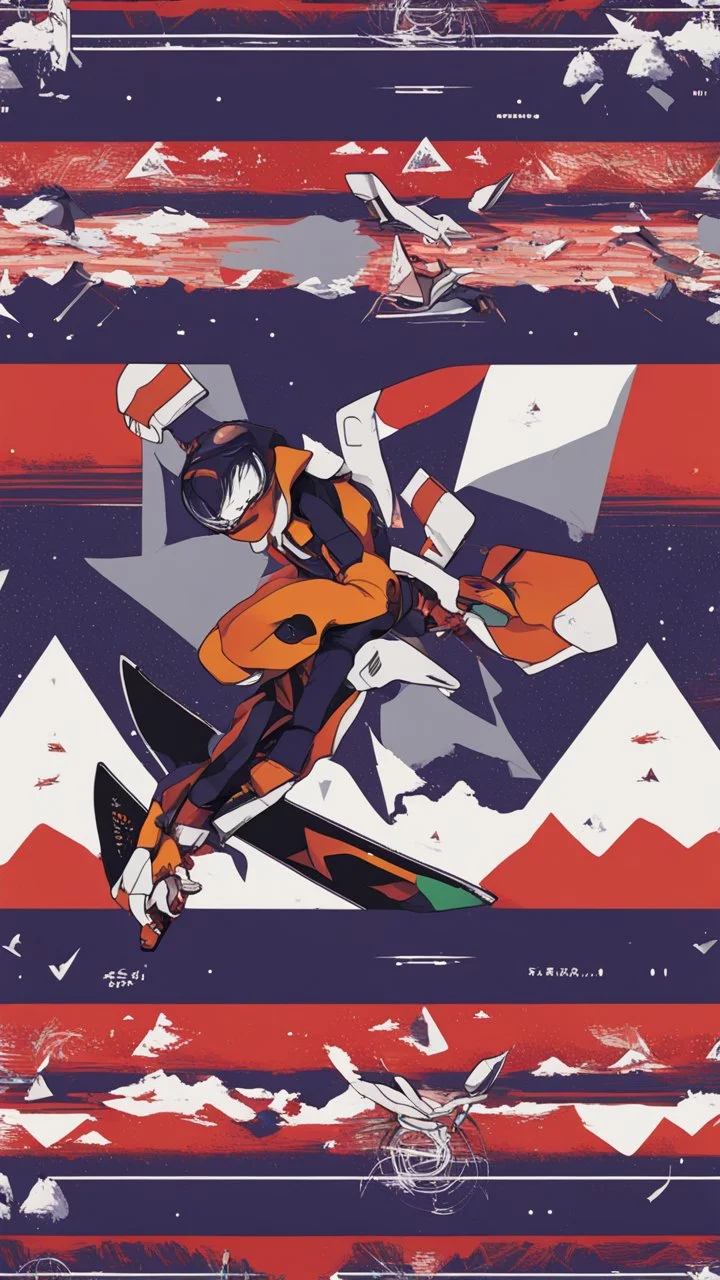 Evangelion anime pattern for snowboard