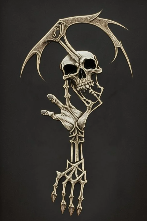 A skeletal Hand holding a sickle is the symbol for Maldirath