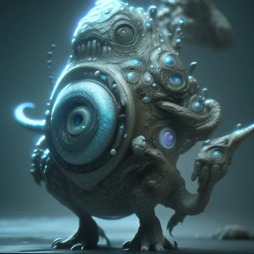 Cute fluid ink creature, big black eyes, unreal engine 5, 8k resolution, photorealistic, ultra detailed