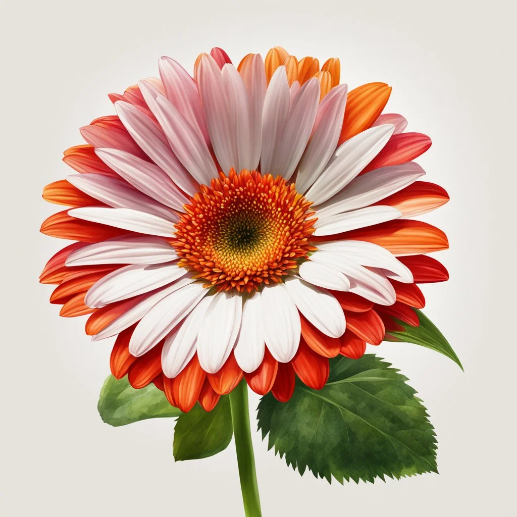 a gerbera daisy flower on white background, illustration