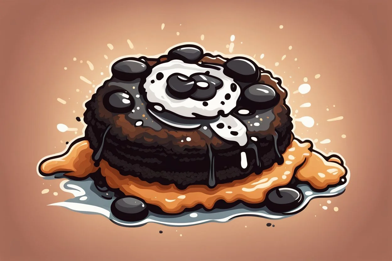 battered deep fried oreo, clean vector style