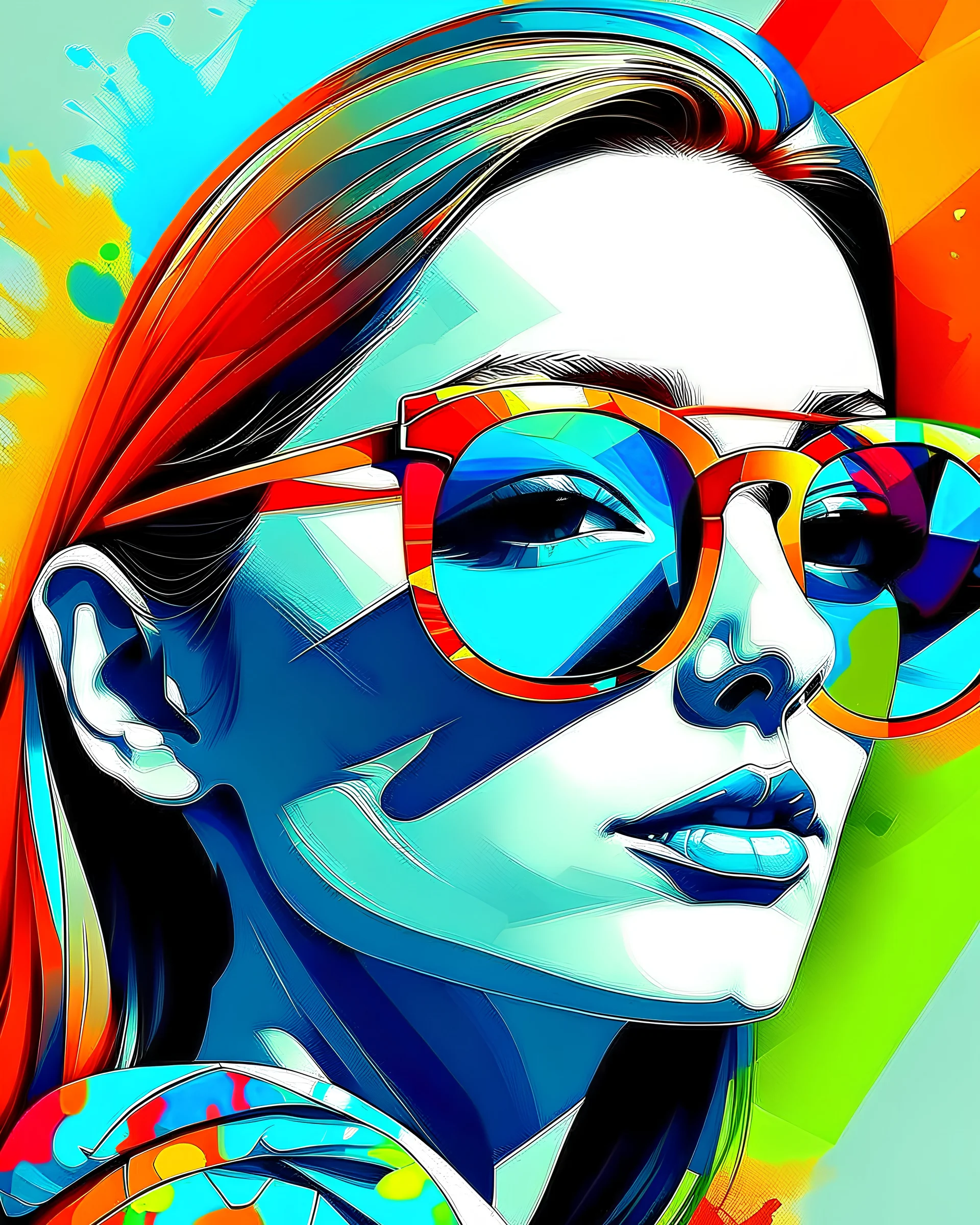 Art illustration sunglasses atman