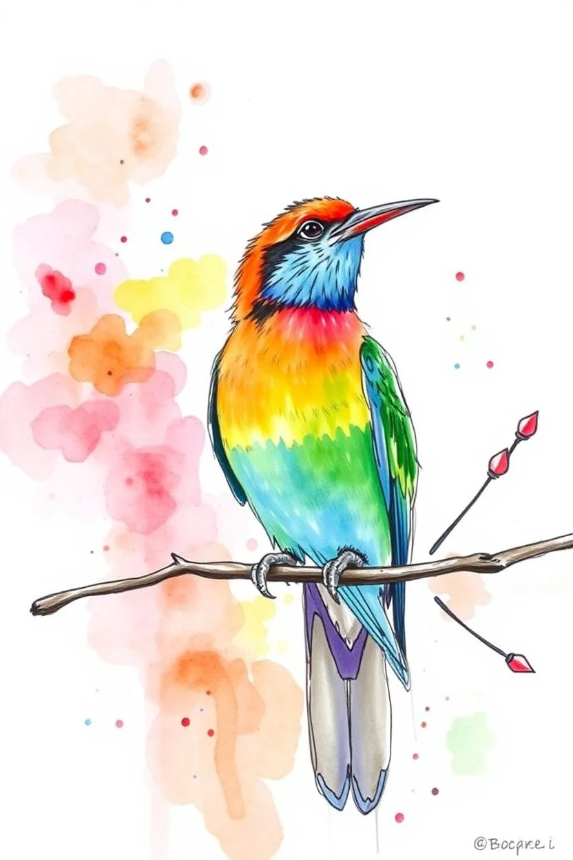 SKETCH WATERCOLOR PASTEL COLOURS - “The Rainbow Bird’s Journey”