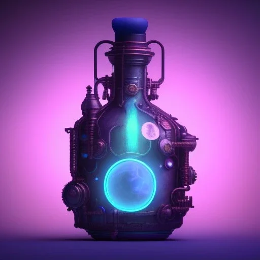 a blue glowing mana potion, steam punk, realistic, made in octane, cinematic, ultra-realistic, extremely detailed octane rendering, 8K, VRAY Super Real ar 2:3, dof photorealistic futuristic 50mm lens hard lighting dark gray tintype photograph, realistic lighting