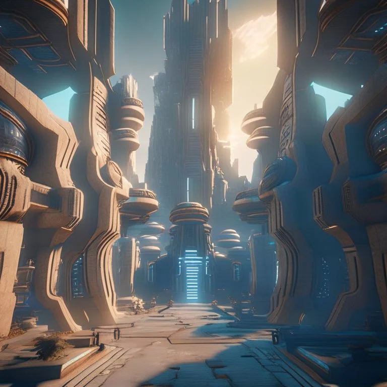 giant labyrinth scifi city, unreal engine 5, 8k resolution, photorealistic, ultra detailed