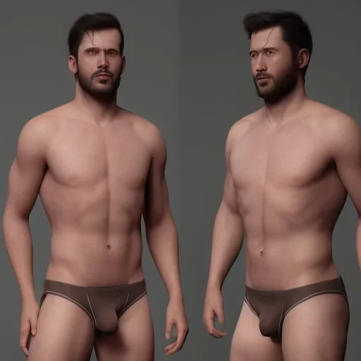 A male underwear model, hyper realistic model