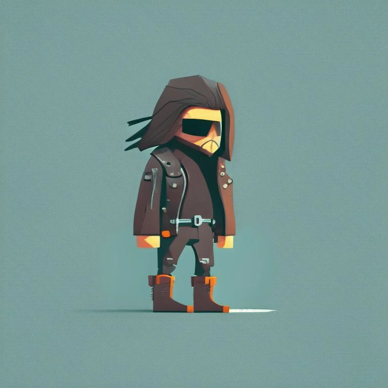 minimalistic character. biker