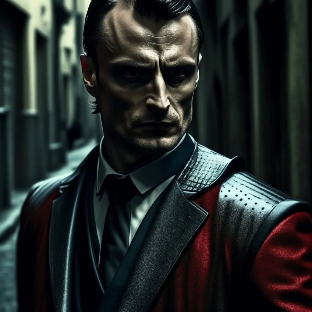 mads mikkelsen dresses in knight's armour, high quality photo