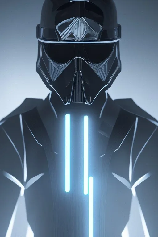 All Black Anakin Skywalker soldier, ghost, wearing high tech mask, white smoke, dark, rage, sorrow, high definition, ultra 8 k, volumetric lighting, blue fire, fog