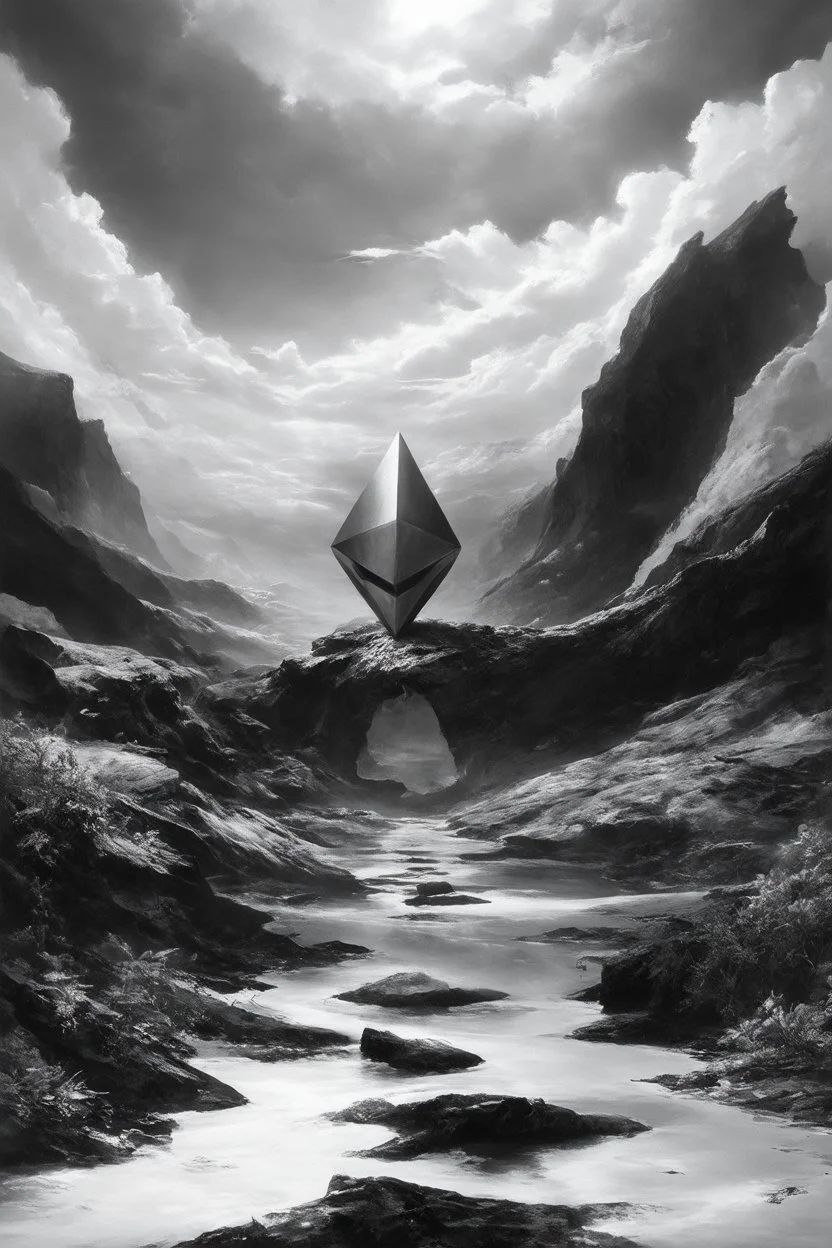 tom lee ethereum oracle of delphi seeing the future in the style of surrealism black and white
