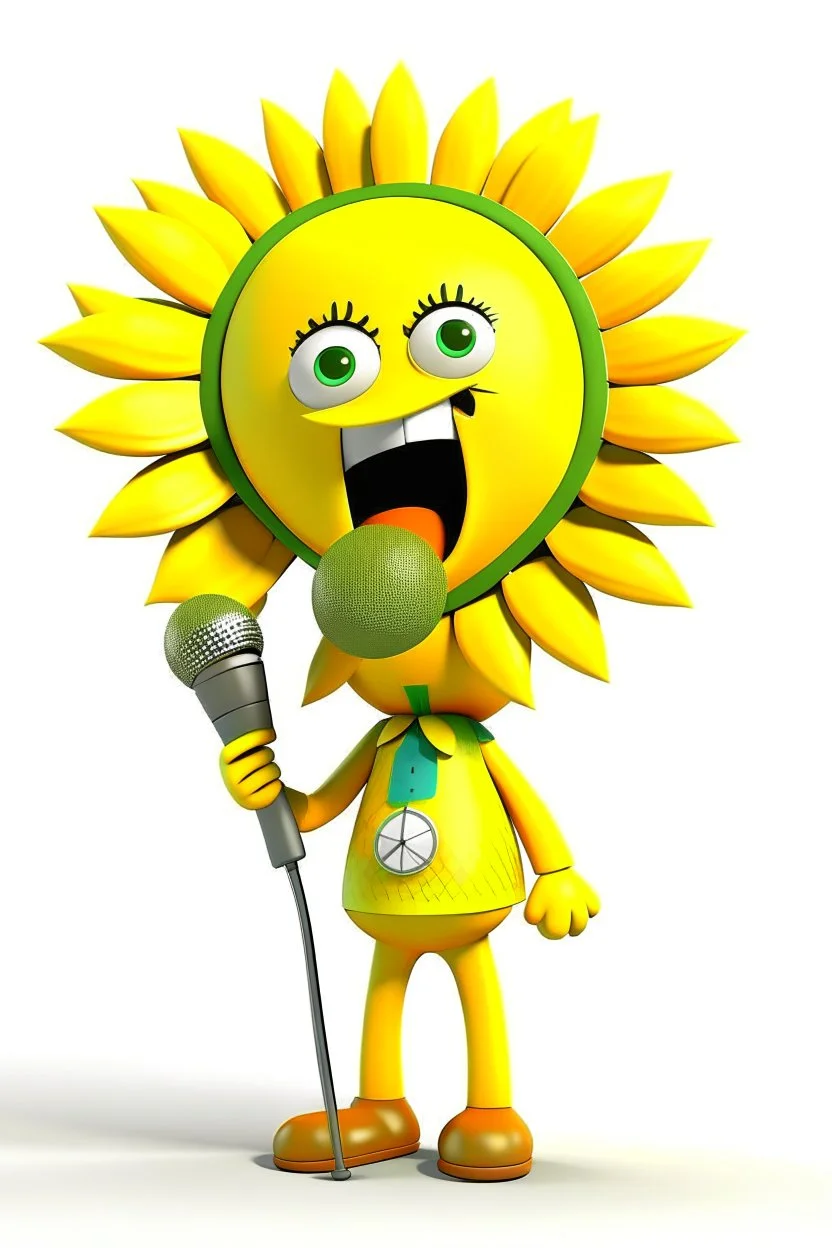 cheery sunflower avatar singing full body