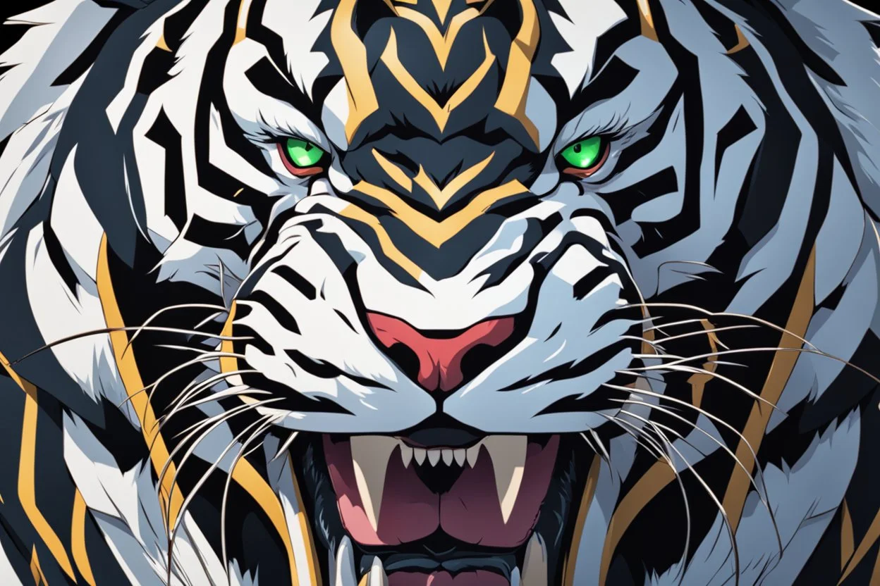 Venom beast in 8k anime cgi artstyle, white tiger them, warrior beast, neon effect, close picture, full body, apocalypse, intricate details, highly detailed, high details, detailed portrait, masterpiece,ultra detailed, ultra quality