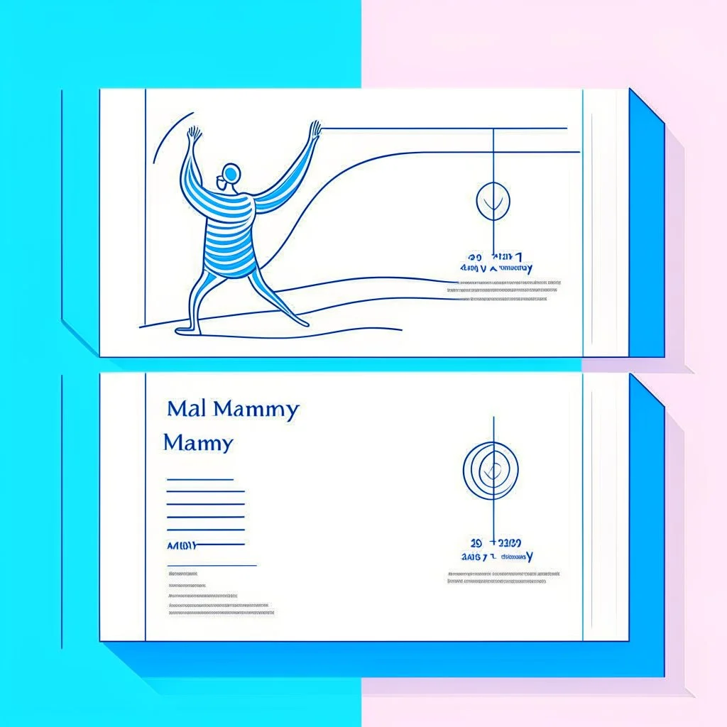 Business card design for a physio featuring a small, friendly line-art illustration of a person stretching. Style: Minimalist vector illustration, "Corporate Memphis" art style but refined. Colors: Pastel pink, lavender, and royal blue accents. Background: Off-white. The design is playful and inviting but distinctively medical and professional. High detail, 4k, photorealistic mockup on a stone surface.