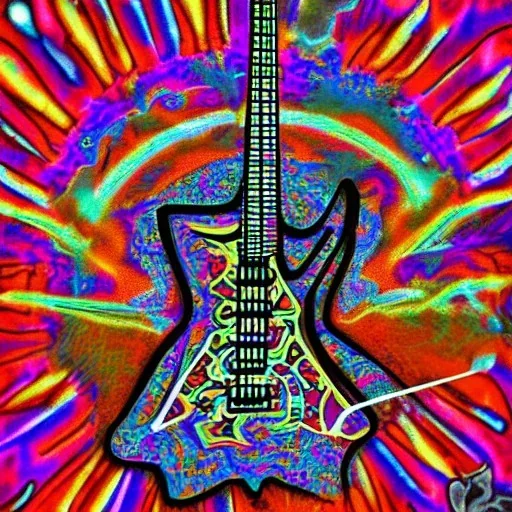 PEACE guitar PEACE SIGN psychedelic hippie trippy acid LSD PEACE GUITAR