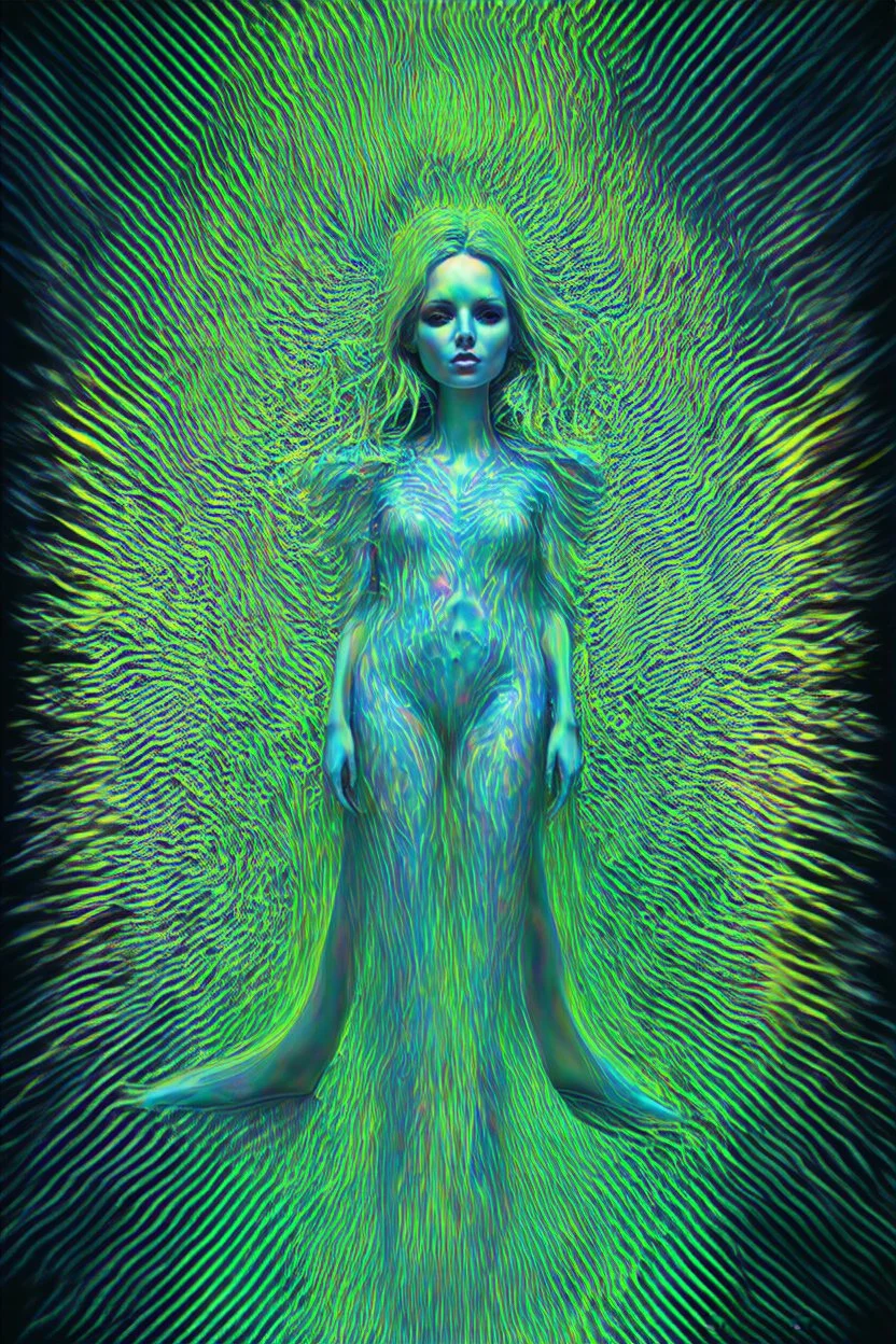 Piezoelectric personas on Marangoni flow patterns; lowbrow neo-surrealism with an otherworldly palette