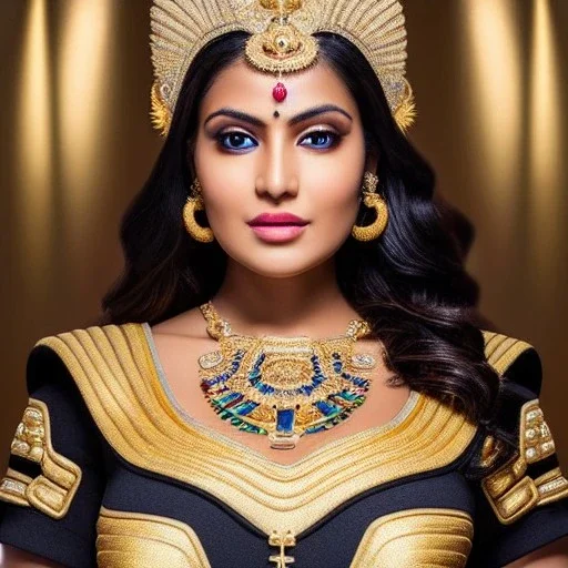 Ultra detailed fullbody Portrait in oil on canvas of busty Sonia with Gold armor and helmet-Saint seya,extremely detailed digital painting,ultrarealistic skin,intense stare, extremely detailed face, crystal clear eyes, mystical colors ,perfectly centered image, perfect composition, rim light, beautiful lighting,masterpiece ,8k, stunning scene, raytracing, anatomically correct, in the style of Simon Bisley and Ohrai Noriyoshi and robert e howard and Steve Jung and Wizyakuza.