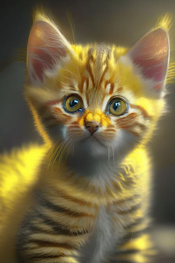 cat yellow baby,8k,sharp focus, hyper realistic.sony 500mm1.4