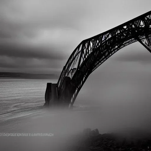 Forth Railway Bridge in stormy weather