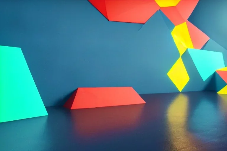 background simple colorful 3d geometric installation