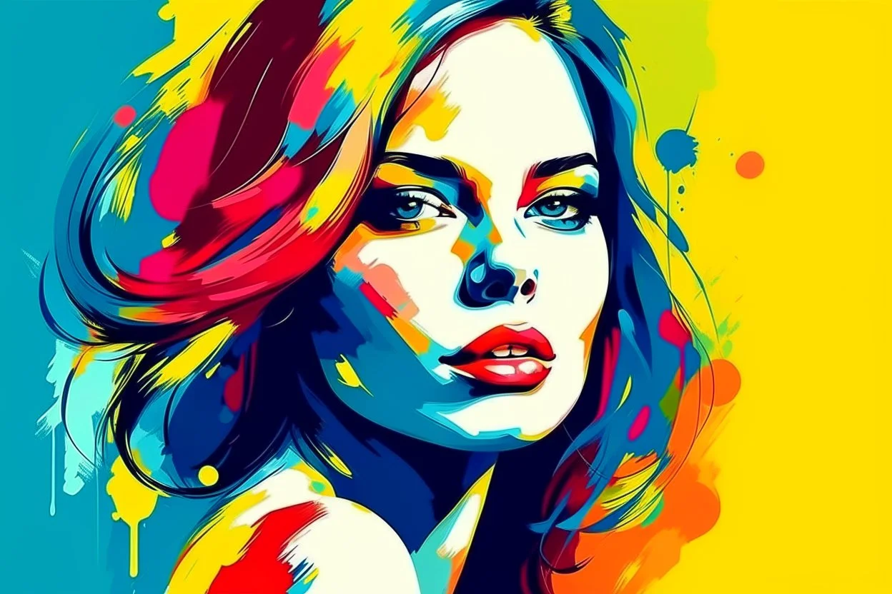 modern abstract woman painting vector