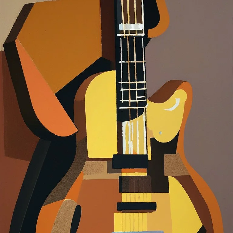 picasso abstract brown guitar more cubism