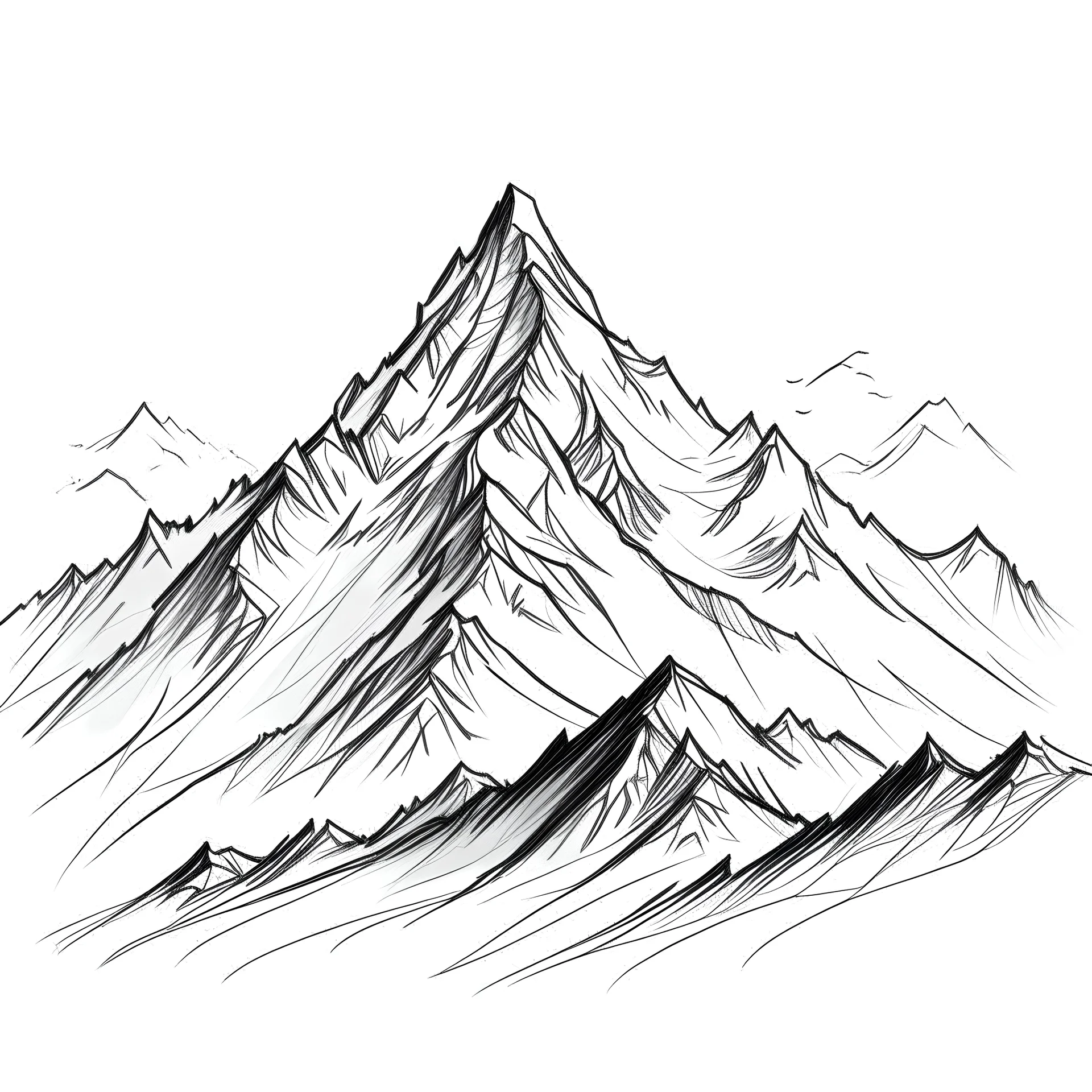 draw a white mountain