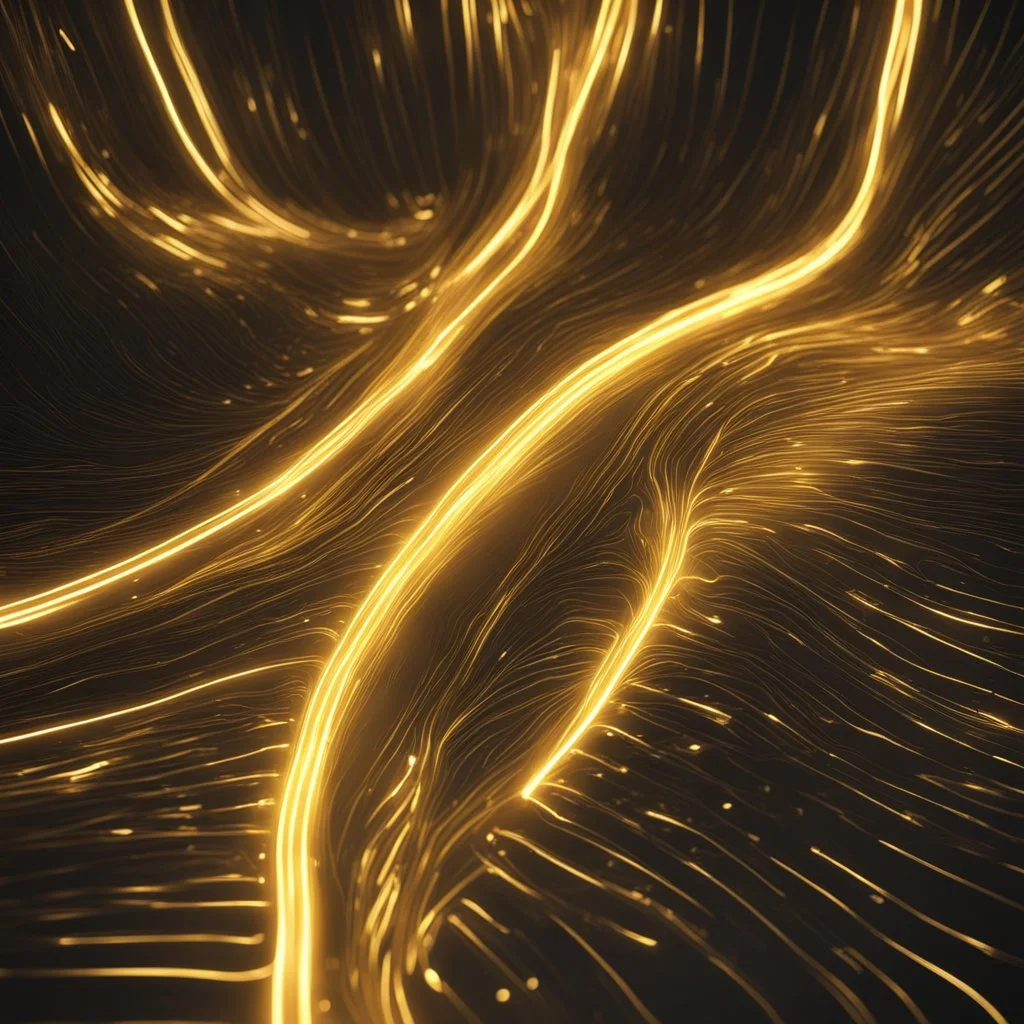 Hyper Realistic Golden Neon Glow Right Flow Texture