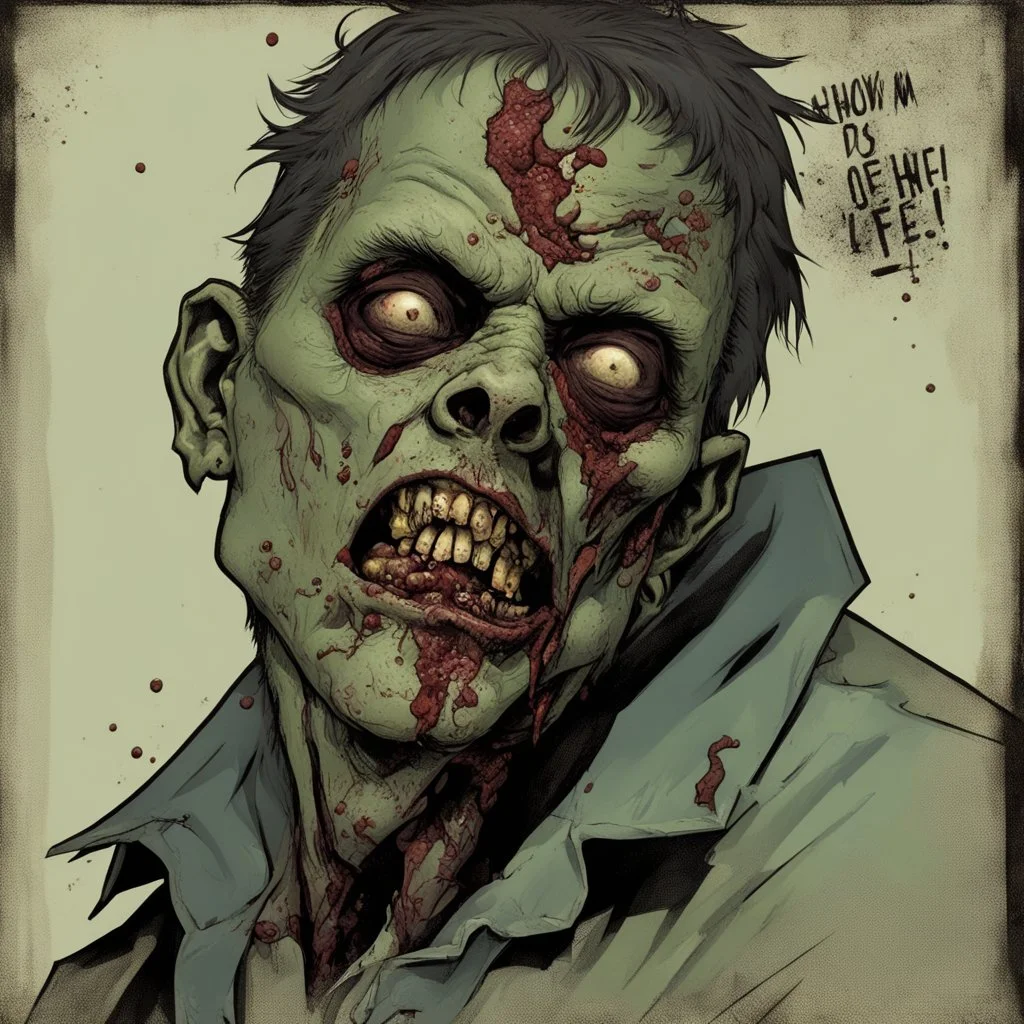 zombie, portrait,comic book, face,