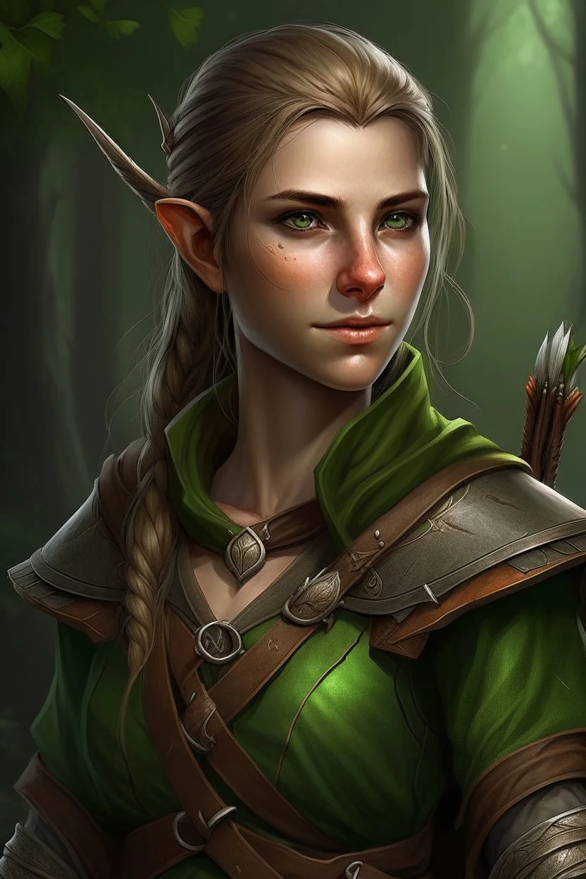 Portrait of a fantasy elf ranger
