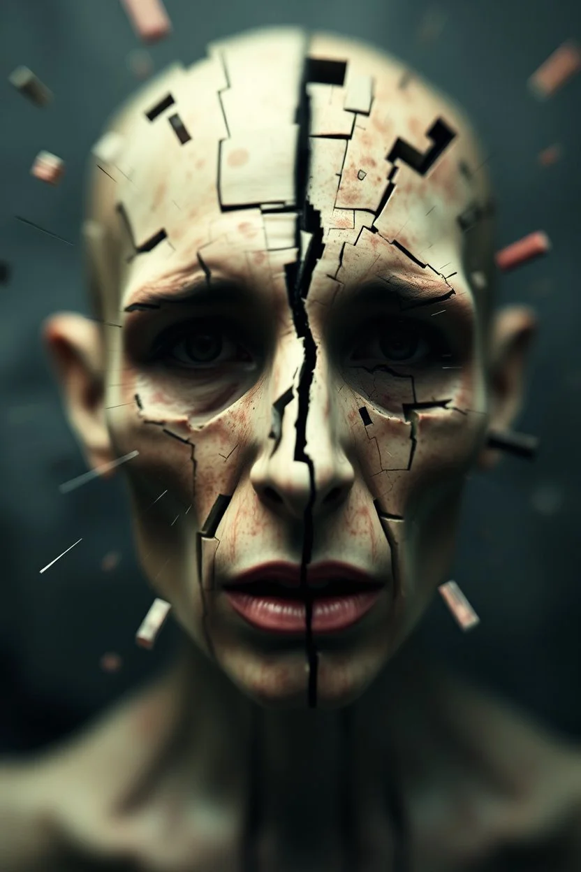 a blurry, distressing, haunting image of a fracturing mind