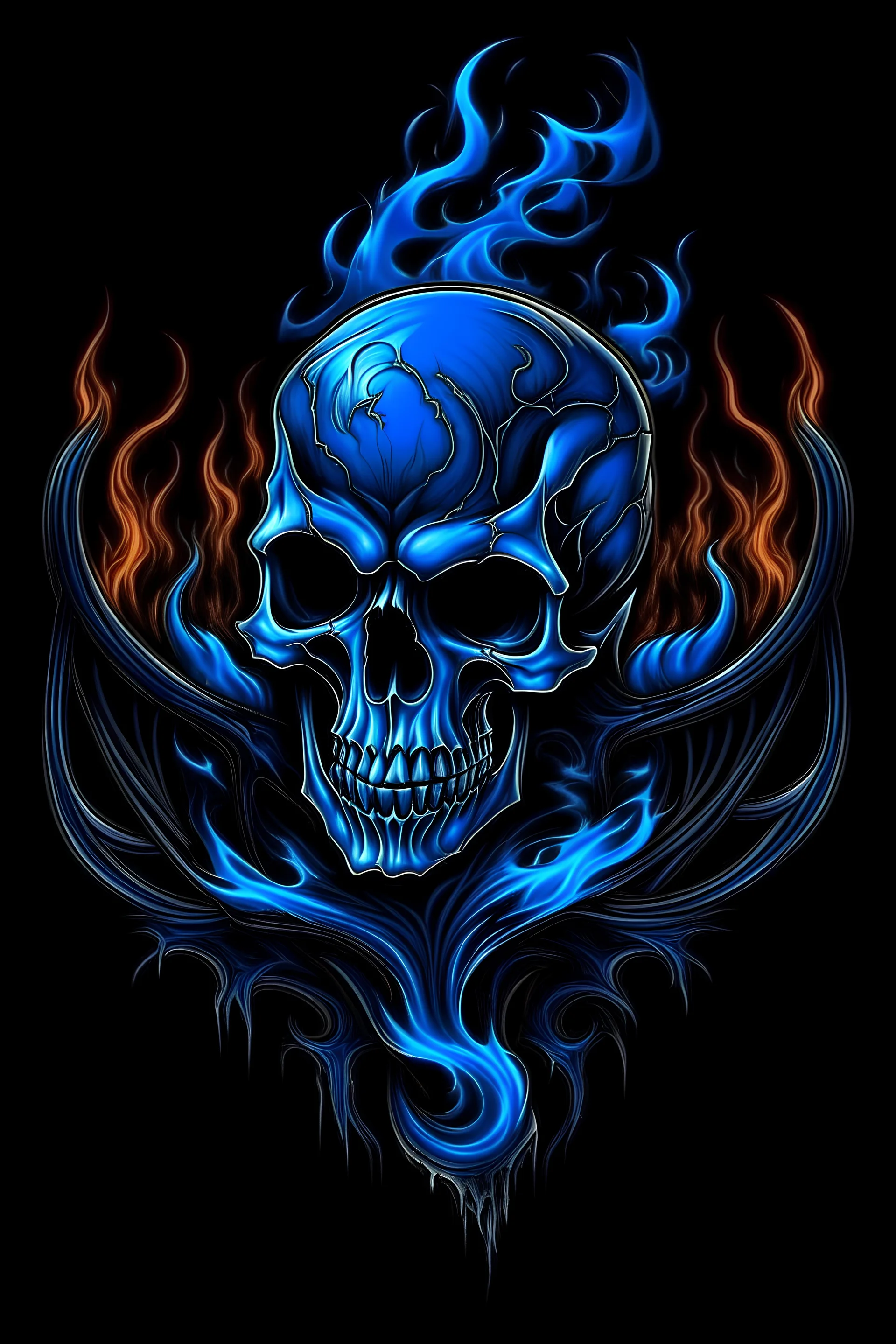 death ripper body with blue flames