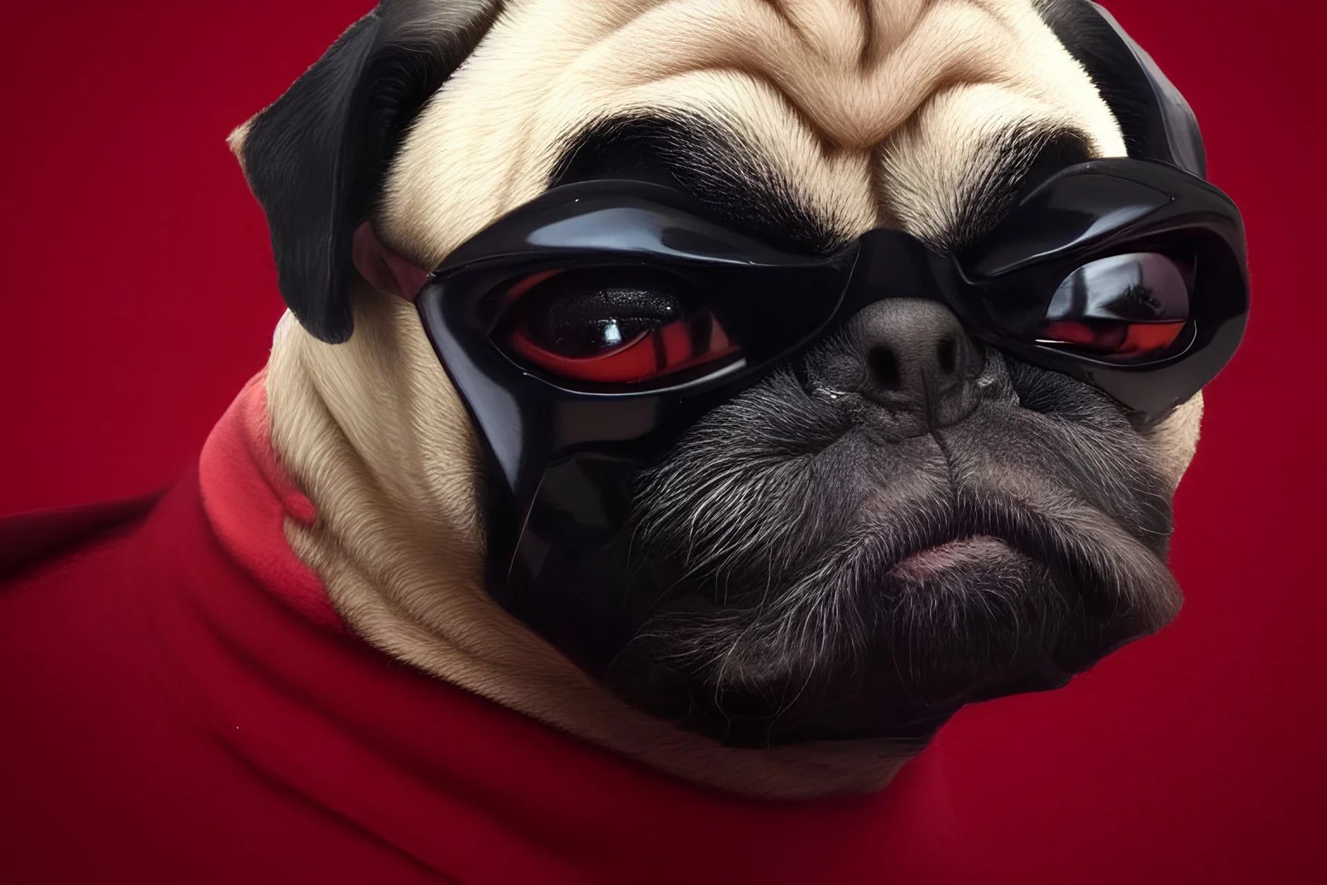 Darth vader as a pug