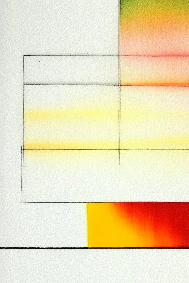 Abstract watercolour painting in the style of Agnes Martin. Pastel colours