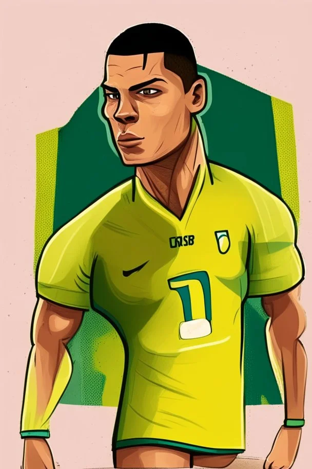 Ronaldo Brazilian football player cartoon 2d