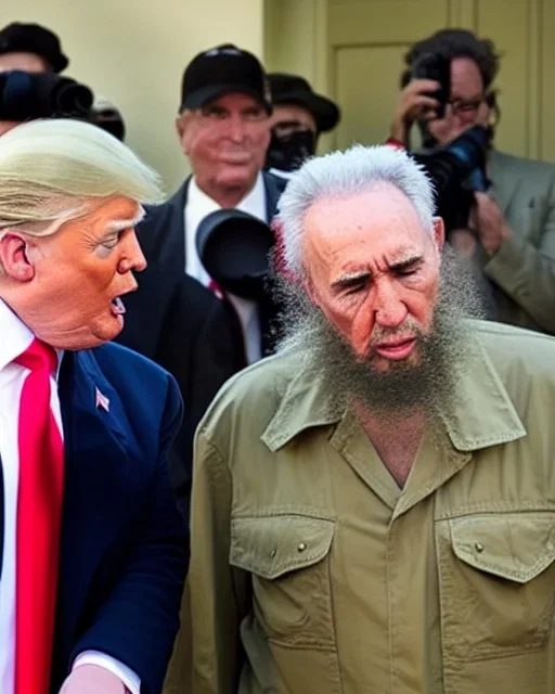 Donald Trump talking with Fidel Castro