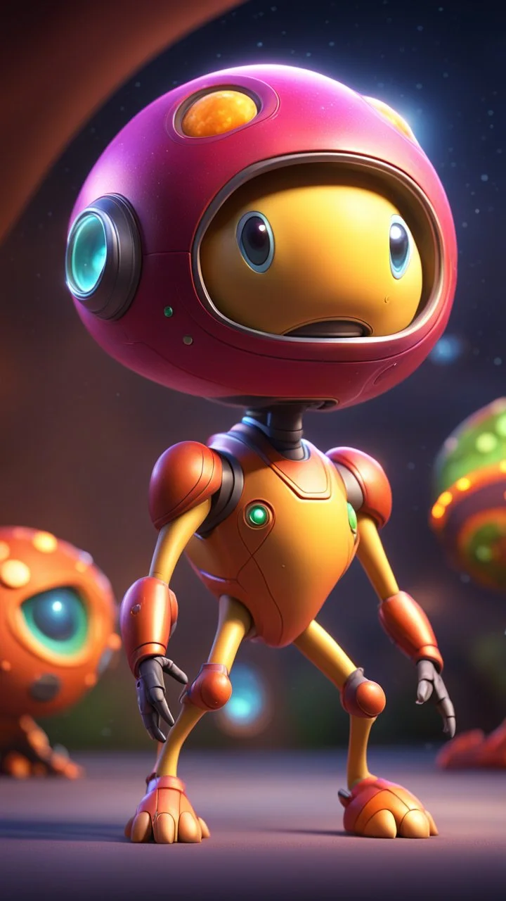 ass comet or metroid, Pixar-inspired, expertly crafted in a whimsical and vibrant cartoon style. is masterfully rendered in a lifelike 3D design, which captivates viewers with there irresistible charm. The background is filled with warm, inviting colors and a 3D render, creating a cinematic.